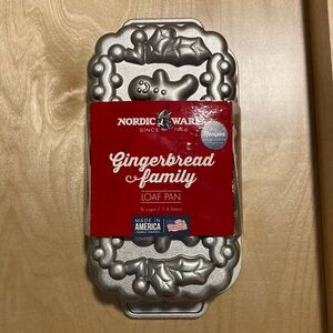 Nordic Ware Silver Gingerbread Family Loaf Pan